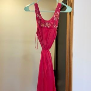 Pink beaded anthropologie dress